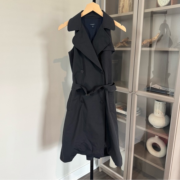 Burberry London Black Sleeveless Belted Trench Double Breasted Midi Dress 6 - Picture 1 of 6